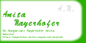 anita mayerhofer business card